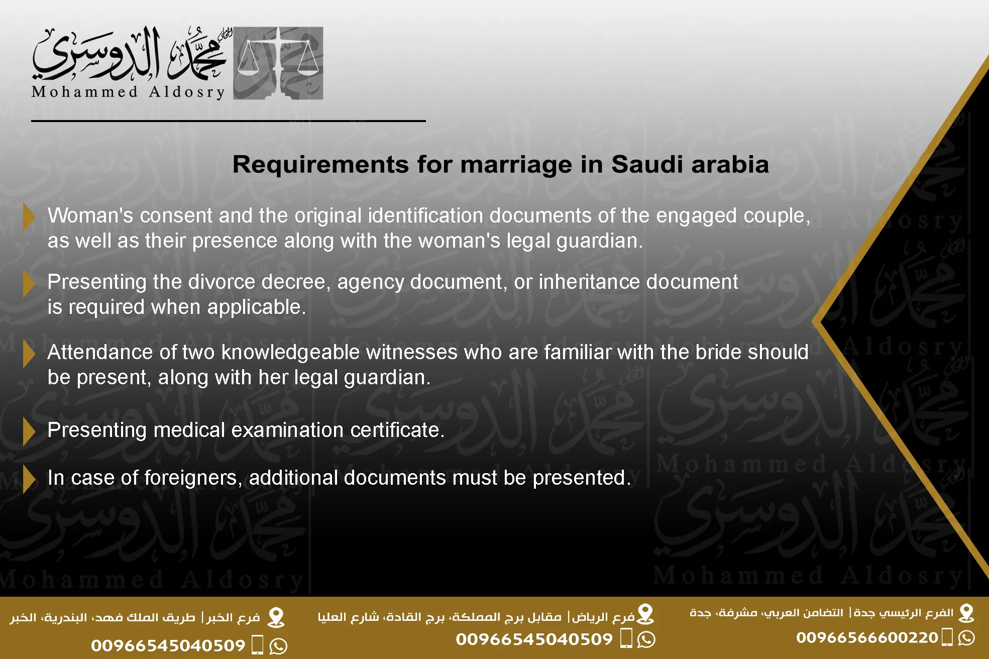 requirements for marriage in Saudi arabia