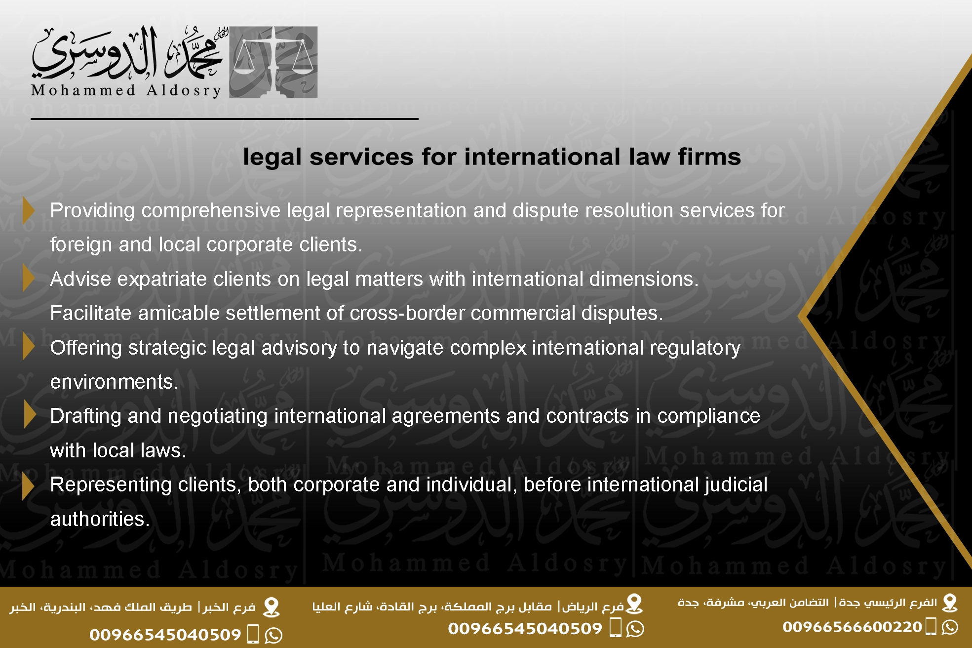 legal services for international law firms