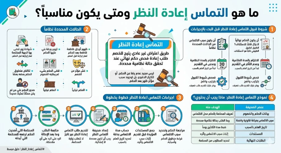 انفوغرافيك التماس اعادة النظر
