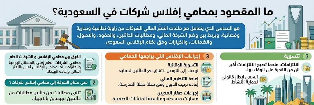 انفوغرافيك محامي افلاس شركات