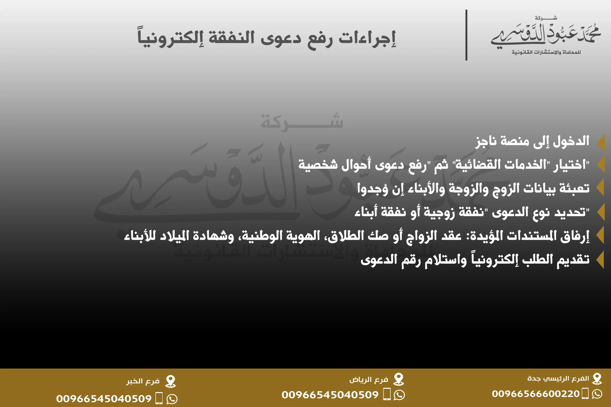 إجراءات رفع دعوى النفقة إلكترونياً