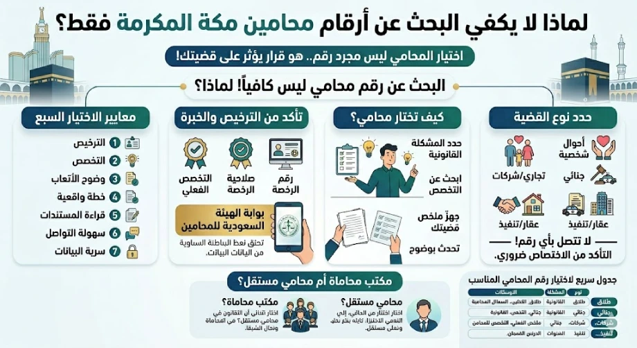 انفوغرافيك ارقام محامين مكة المكرمة