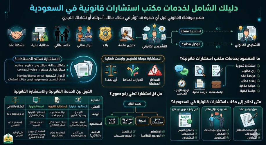 انفوغرافيك خدمات مكتب استشارات قانونية