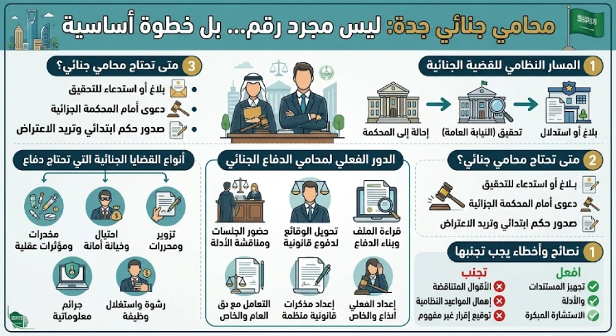 انفوغرافيك محامي جنائي جدة